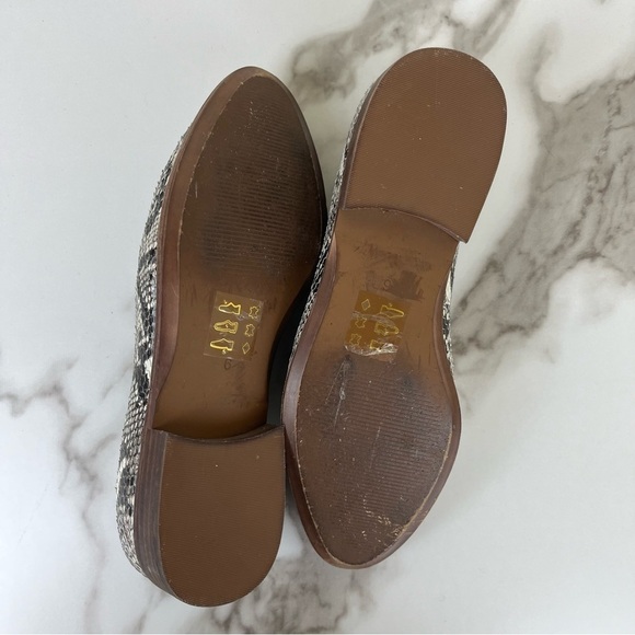 Madewell Women Size 6 The Frances Snakeskin Leather Pointed Toe Loafers Slip On - Picture 11 of 11